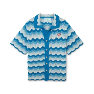 Vågig gradient-skjorta i virkat