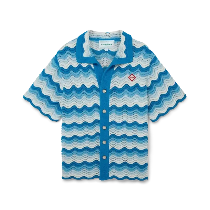 Vågig gradient-skjorta i virkat