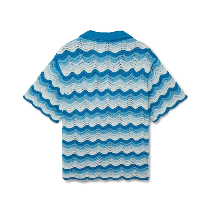 Vågig gradient-skjorta i virkat