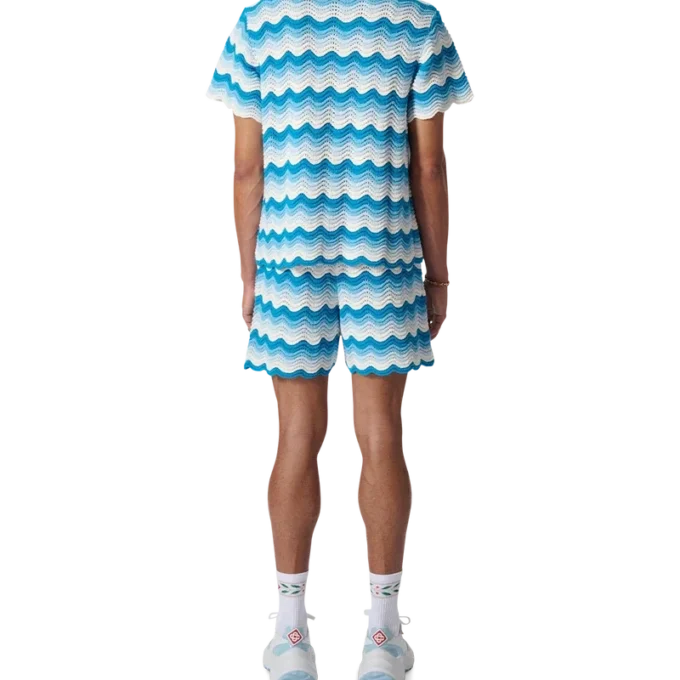 Vågig gradient-skjorta i virkat