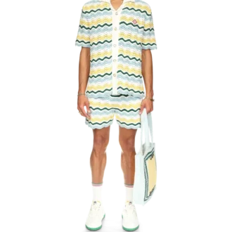 Vågiga bouclé-Shorts