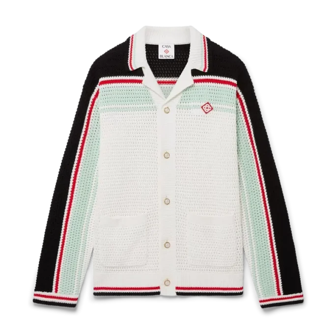 Virkad bomullströja i tennissstil