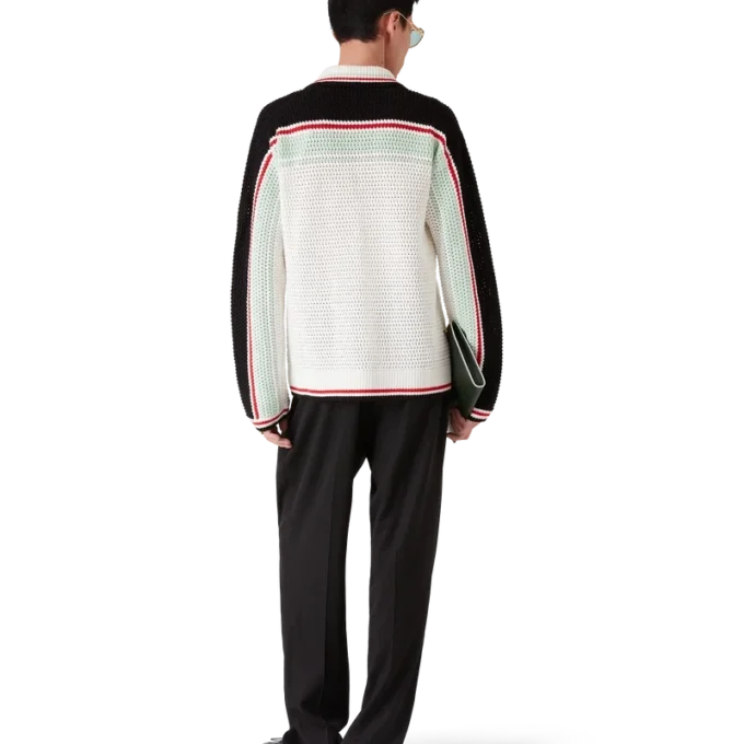 Virkad bomullströja i tennissstil