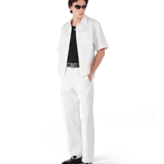 Vit kortärmad skjorta med monogram