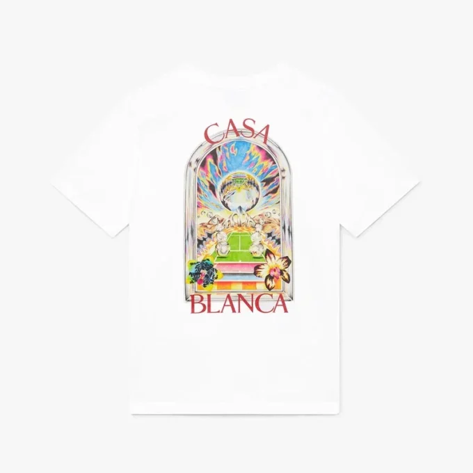 Vit kortärmad T-shirt med tennismotiv