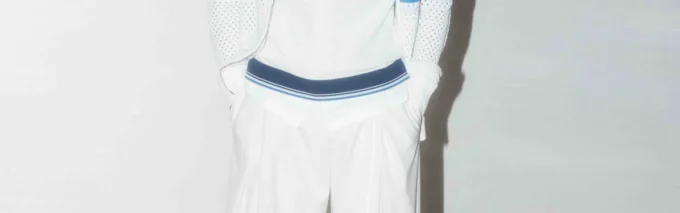 Vita och blå randiga mesh-Shorts