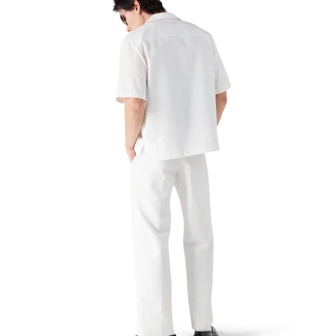 Vita chino-byxor med monogram