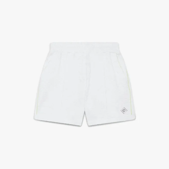 Vita monogramshorts i frotté