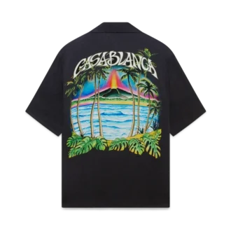 Volcano kortärmad klassisk skjorta i jacquard