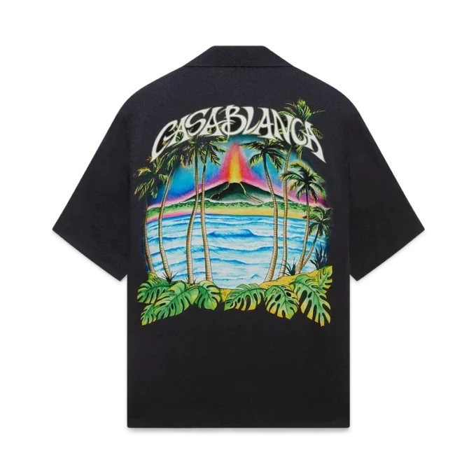 Volcano kortärmad klassisk skjorta i jacquard