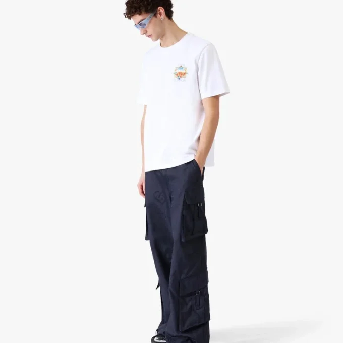 White Flower Court Icon kortärmad T-shirt